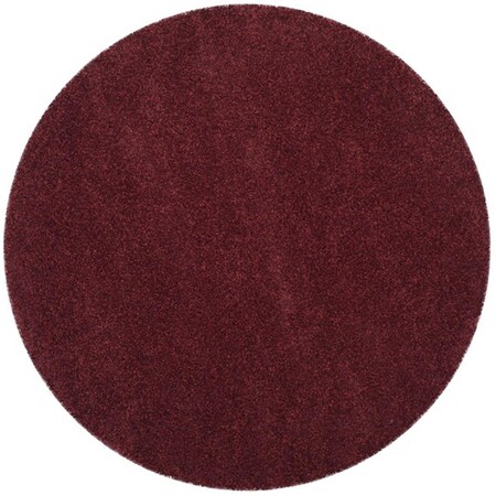 Safavieh 6 Ft.-7 In. X 6 Ft.-7 In. Santa Monica Shag Power Loomed Round Area Rug, Maroon SGN725-4242-7R